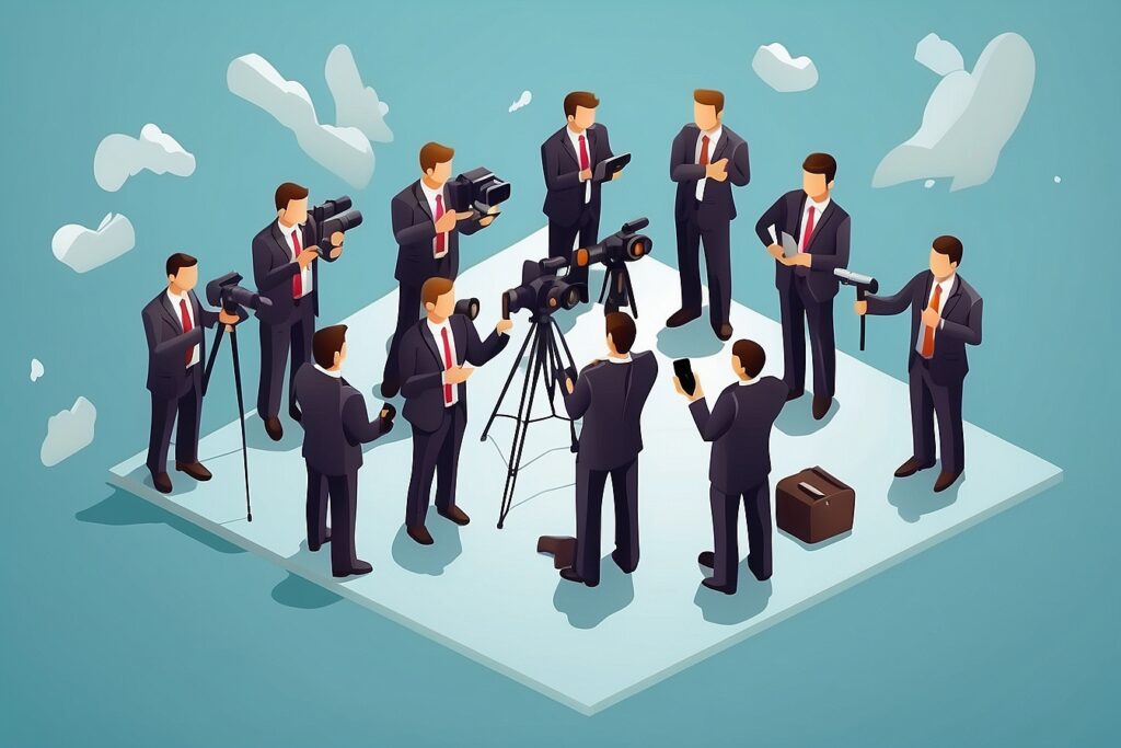 Corporate professionals filming videos for business purposes, capturing dynamic moments in a professional setting.