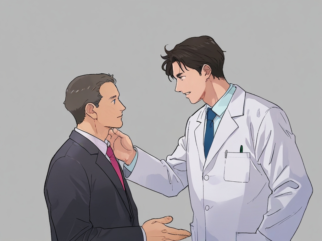 man in suit discussing with scientist from STEM industry