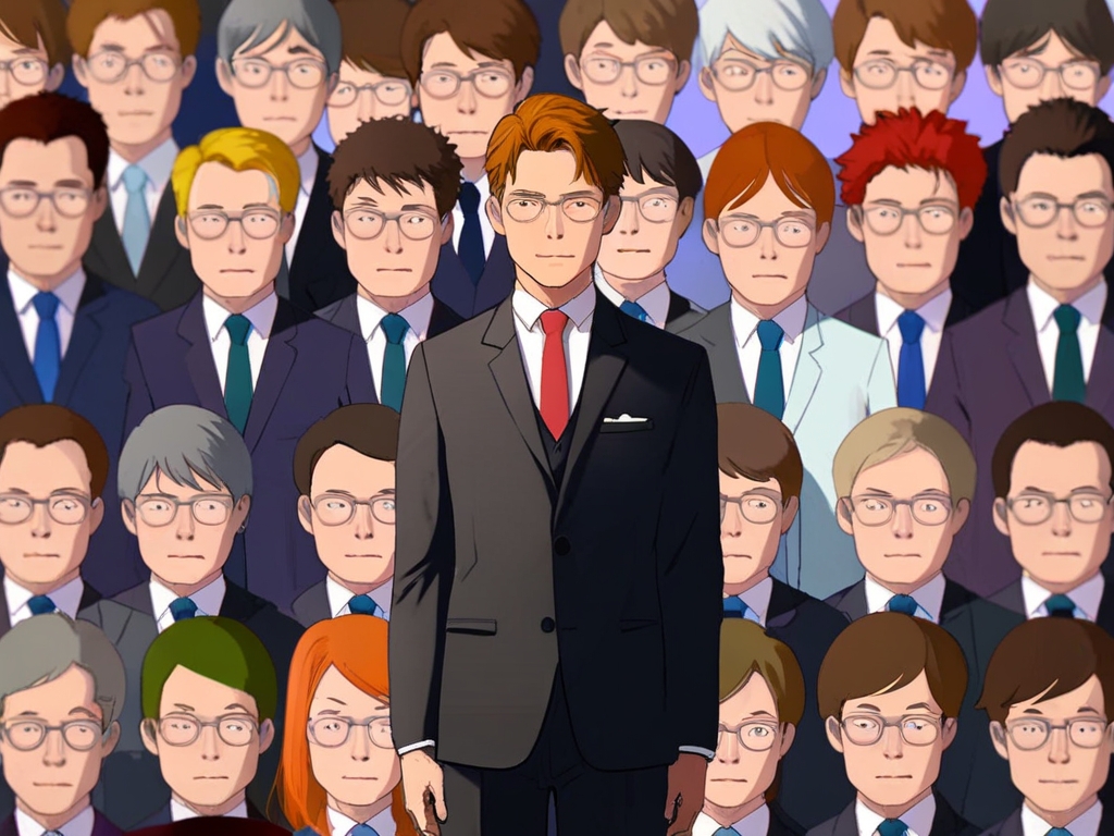 man standing out in the crowd of people as thought leader
