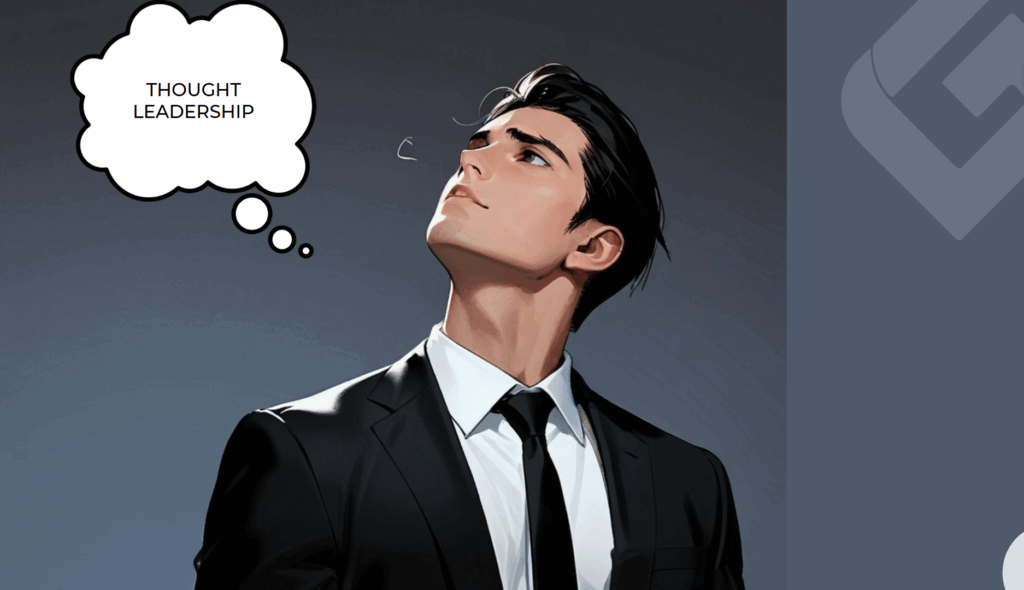 man thinking about thought leadership